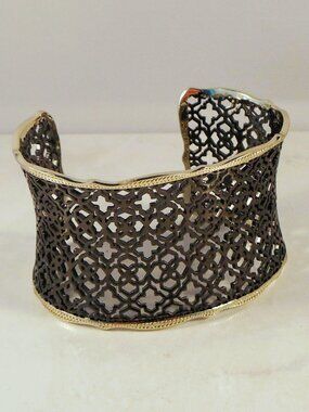 Kendra Scott Wide Cuff Bracelet Open Filigree Design